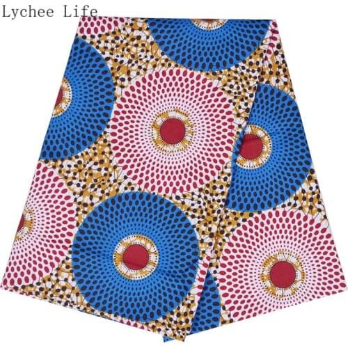 Lychee Life 1Yard Ankara African Polyester Wax Prints Fabric Real Wax High Quality African Fabric For Party Dress