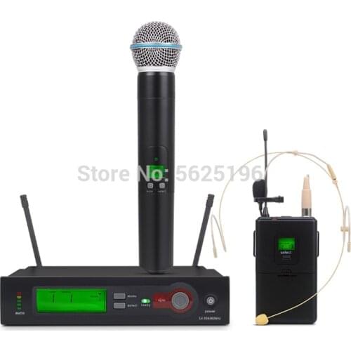 Top quality SLX4 UHF professional wireless microphone mic system SLX24/BETA58 microfone for Shure SLX4 microphone