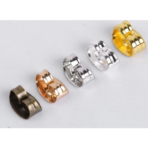 200Pcs/Lot 5mm 6mm Butterfly Earring Back Stoppers Diy Stud Earrings Findings Ear Stud Caps Accessories For Jewelry Making