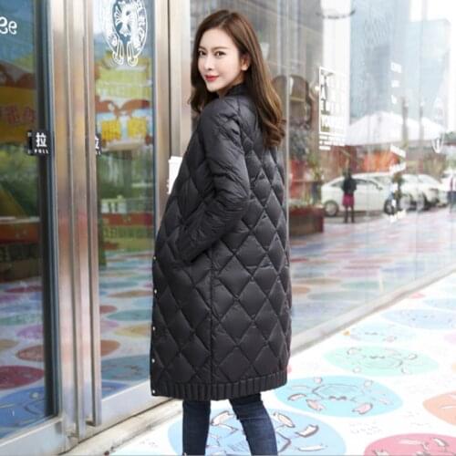 Camel/black/orange Winter Jacket Women Down Coat Female Thick 90% White Duck Down Jackets Womens Long Coats Warm no hat Clothes