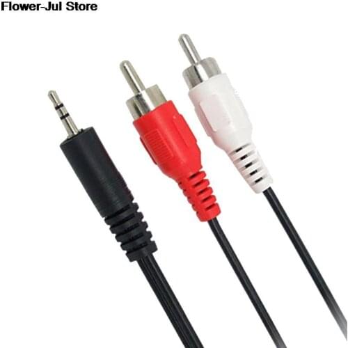 1PC 1.2M 3.9 ft 3.5mm Plug jack to Dual 2 RCA male Cable Stereo PC Audio Splitter Aux to 2 RCA Audio Cables HOT