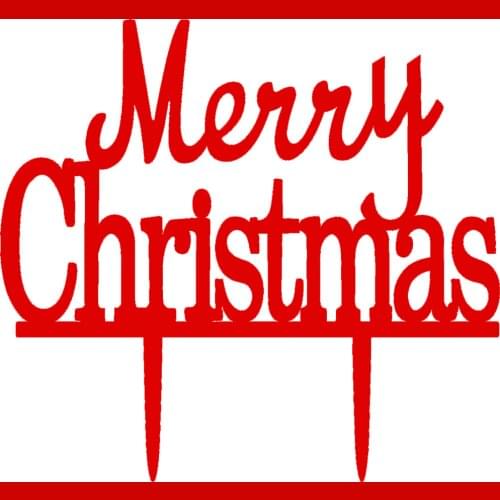 1pcs Red Merry Christmas Cupcake Toppers Glitter Xmas Holiday Cupcake Picks Christmas Party Cake Decorations