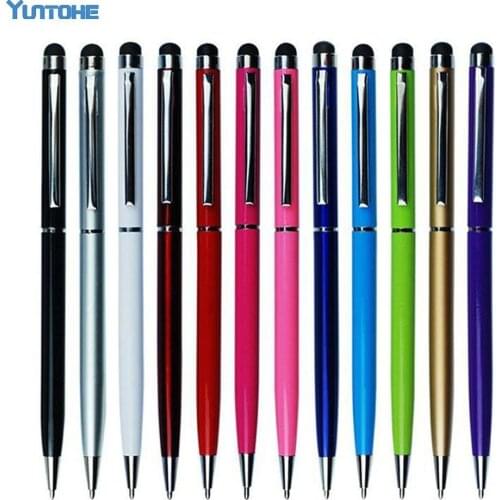 2000pcs/lot 2 In 1 Ball Point Stylus Touch Pen for Ipad Itouch Iphone Xs max XR X 8 7 6 5 for Cellphone Tablet PC Colorful Gift
