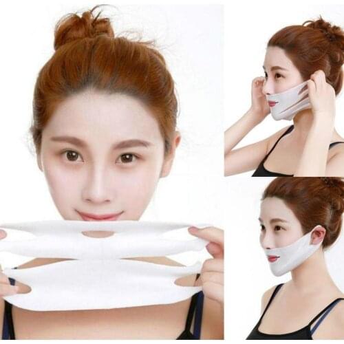 3PCS Lifting Face Masks V Shape Face Slim Chin Firming Slimming Gel Face Masks Bandage Double Chin V Shape Face Mask