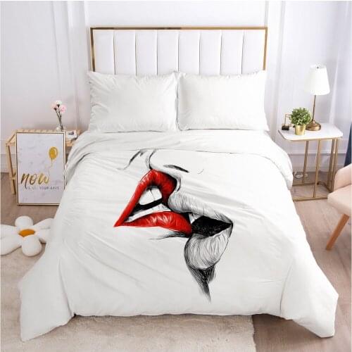 3D Duvet Cover Bedding Comforter/Quilt/Blanket Cover With Zipper Queen/King Size 220x240/220x220 Custom Two Kiss