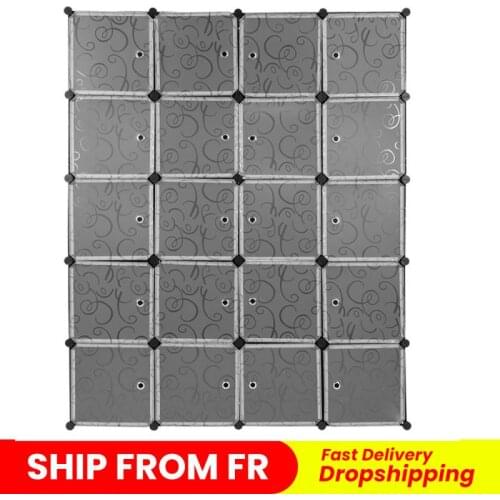 5-layer 20-door Plastic Wardrobe Cube Storage Cabinet Modern Simple Portable Storage Furniture Cloth Storage Wardrobe Closet HWC