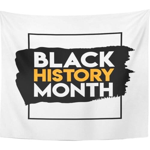 African Brown Stage Black History Month Design White Africa Tapestry Home Decor Wall Hanging for Living Room Bedroom Dorm 50x60
