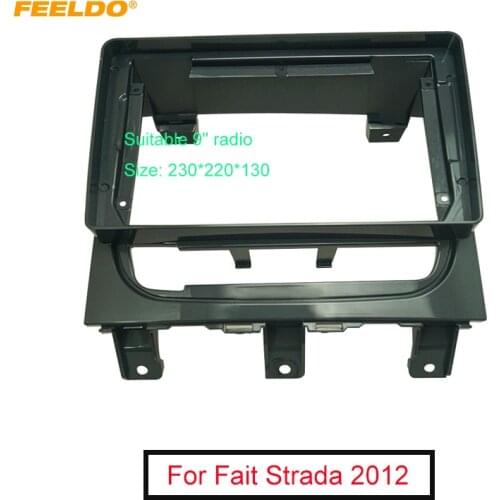 Car 9 Inch Audio Face Plate Fascia Frame For Fait Strada 2012+ 2Din Big Screen Radio Stereo Panel Dash Mount Frame Kit
