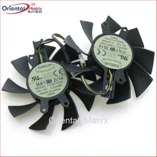 Free Shipping T128015SH 75mm 49*46*17mm 0.32AMP 4Pin For Galaxy GTX1060 gtx960 GTX950 Graphics Video Card VGA Fan