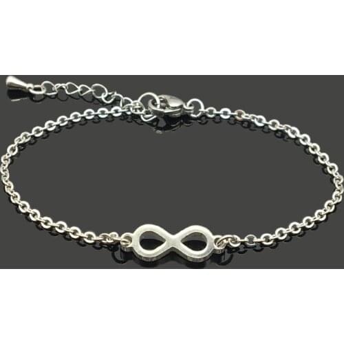 High Quality Infinity Charm Stainless Steel Chain Bracelet Stainless Steel Infinity Pendant Chain Gift Bracelet