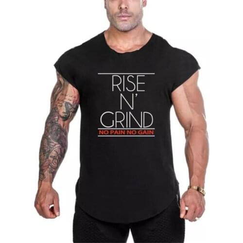 Brand Fitness Clothing No Pain No Gain Gyms T Shirt Men Slim fit Tshirt Extended Scallop Hem 2021 Summer Japanese Sleeve T-Shirt