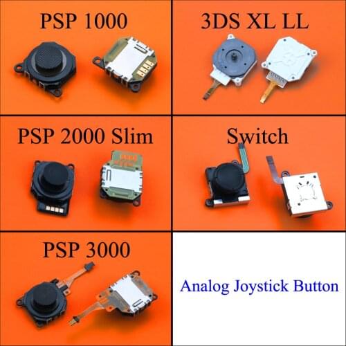 YuXi Black 3D Button Analog Joystick for PSP1000/2000 slim / PSP 3000 For Nintend Switch NS JoyCon 3DS Console