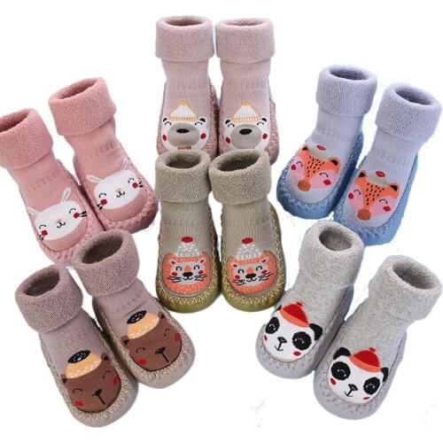 Baby Socks Floor Non-Slip Cotton Cartoon Doll Socks Baby Girls And Boys Soft Warm Boots Floor Socks
