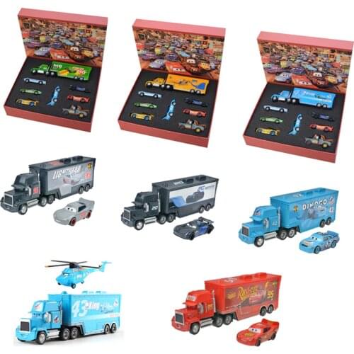 Disney Pixar Cars 3 Lightning McQueen Jackson Storm Cruz Mack Uncle Truck 1:55 Diecast Model Car Toys For Children Boy Gift Set