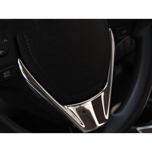 For Toyota RAV4 RAV 4 2016 2017 ABS Chrome Car Accessories car stickers Steering Wheel U-Shaped Decoration Cover Sequins 1pcs