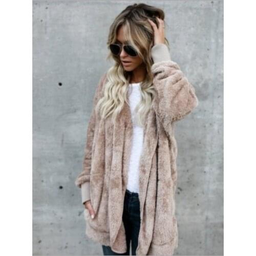 Mid-length Double-sided Anti-fur Coat To Keep Warm Womens Autumn And Winter Soft Hooded Sweater Girl Gift Casual Zipper Sweater