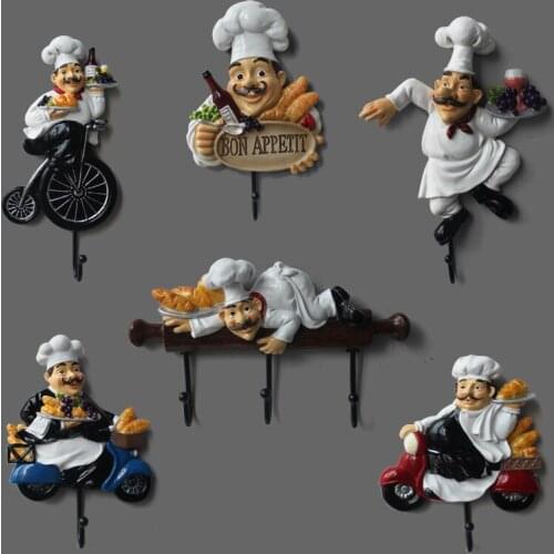 European Home Furnishing jewelry creative chef mural multipurpose decorative wall hanging hook hanger hook