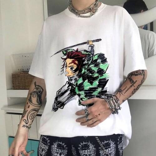SUNOWE Demon Slayer T Shirt Cotton Harajuku T-Shirts Print Short Sleeve Tops & Tees New Fashion Casual Couple Clothes