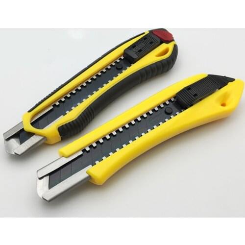 Retractable Utility Knife 18mm Durable Stainless Steel Blade 6 inch, 6.3 inch, 6.4 inch, 6.5 inch Paper Knife Stationery School