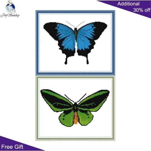 Joy Sunday Birdwing Ulysses Butterfly DA365 DA366 14CT 11CT Stamped and Counted Home Decor Butterfly Craft Cross Stitch Kits