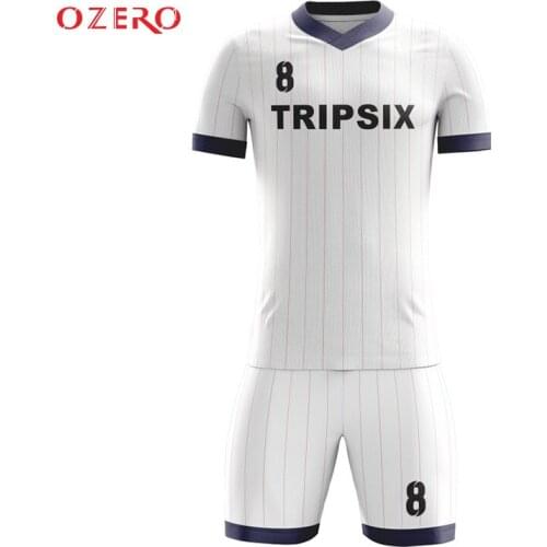 Football jersey set, full set soccer uniform, plain white soccer jersey