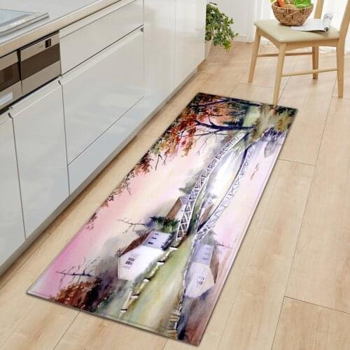 Fine View Home Entrance Door Mat Carpet Anti-slip Kitchen Floor Mat Rugs Printed Bathroom Mat for Living Room Bedroom Kitchen