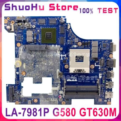 LA-7981P Motherboard For Lenovo G580 notebook Motherboard GT635/GT630 PGA989 HM76 DDR3 100% Test work