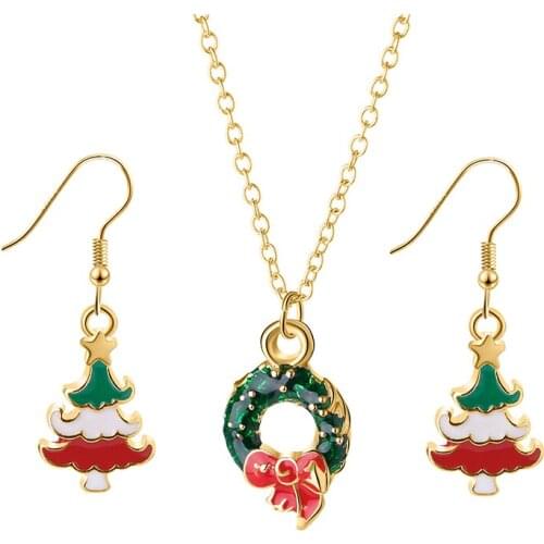 Cute Christmas-themed Necklace Pendants For Childrens Favorite Garland Cookie Bow Pendants With A Pair Of Christmas