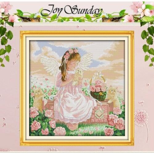 Angel and Cat Patterns Counted Cross Stitch DIY 11CT 14CT Cross Stitch Sets Chinese Cross-stitch Kits Embroidery Needlework
