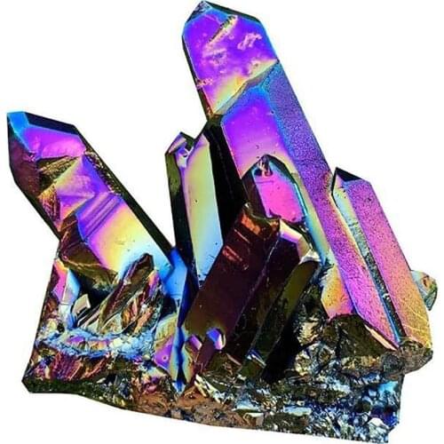 Natural Colorful Rainbow Crystal Stone Natural Rock Crystal Cluster Geode Stone Specimen Home Decor Healing Specimen Mineral