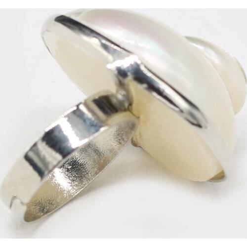New Style Natural Stone Shell Ring Adjustable Snail-Shaped Gossip Unisex For Love Romantic Birthday Jewelry Gift