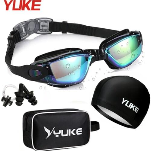 Swimming Goggles Adult Anti-Fog UV Waterproof Soft Silicone Nose Bridge Prescription Swim Glasses for Men Women Swim Eyewear