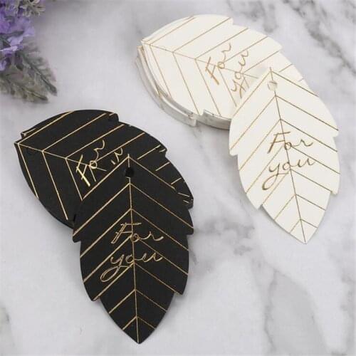 50pcs 7X4.5CM Leaf for you Birthday Wishes Small Card Gift Valentines Day Label Jewelry Package Paper Display Cards