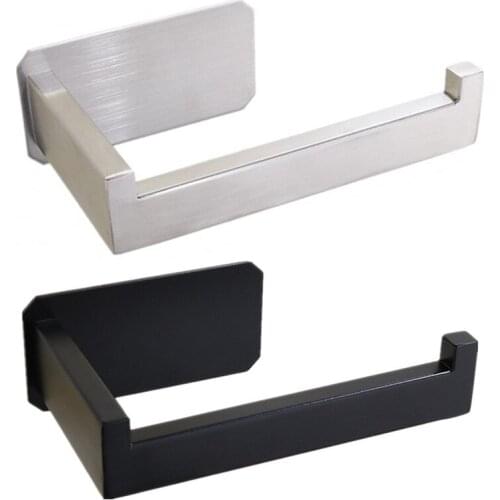 Self Adhesive Stainless Steel Kitchen Tissue Hanging Holder Bathroom Toilet Roll Paper Holder Towel Rack