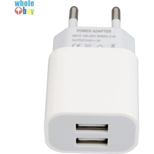 EU Plug 2 Port USB Charger 5V 2.1A Wall Adapter Mobile Phone Charger For Samsung s9 Xiaomi 2USB mobile phone charging 300pcs/lot