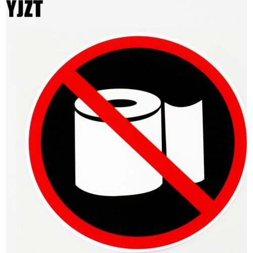 Creative Prohibit Littering Toilet Paper Reflective Car Stickers PVC Personality Design To Cover Scratches Waterproof Decals