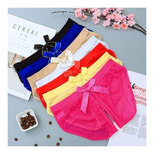Party Favors Hot Sell Temptation sexy cute girl underwear mesh transparent low waist open crotch briefs