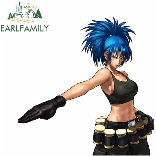 EARLFAMILY 13cm x 12.8cm for Leona Heidern King of Fighters Vinyl Car Stickers Anime Occlusion Scratch Decal JDM Car Assessoires