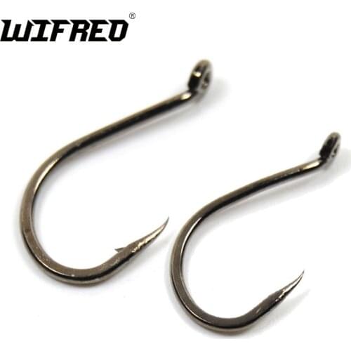 Wifreo 50PCS #6 #7 #8 Small Octopus Beak Hook Up Eye for Saltwater Fishing Barbed / Barbless Sea Fly Fishing Hooks