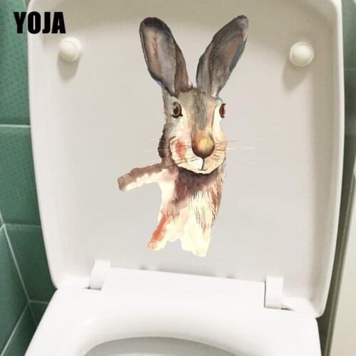 YOJA 16.3×25.7CM Classic Cartoon Rabbit Avatar Living Room Wall Decoration WC Toilet Stickers T1-2715