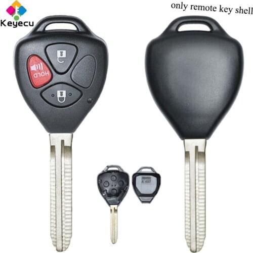 KEYECU Replacement Remote Control Car Key Shell Case With 3 Button - FOB for Toyota Yaris Scion TC Hilux Vigo 4Runner Fortuner