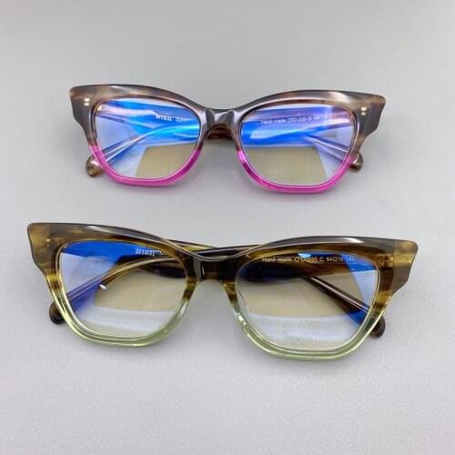 Acetate Cat Eye Glasses Frame Women Vintage Clear Cateye Eyeglasses Man Optical Myopia Prescription Eyeglasses Frames Eyewear