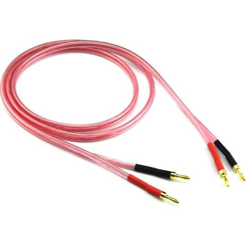 1 Piece HIFI Speaker Cable with Gold-plated Banana Jack Pure Copper Hifi Speaker Wire