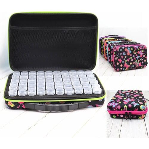 2020 Diamond Painting Accessories 60 Bottles Container Storage Bag Box Tools Carry Case Diamond Embroidery 5D Butterfly Handbag