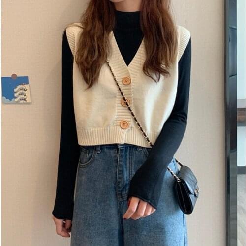 Spring 2021 new Korean version small man versatile loose and thin foreign style jacket Cardigan Jacket Vest female