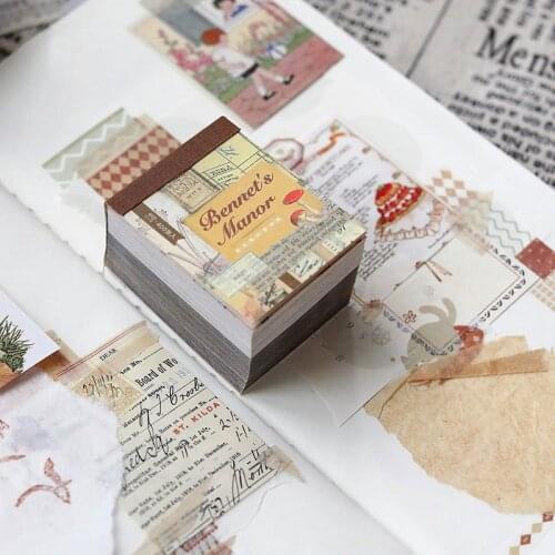 400pcs Mini Old Book INS Style Material Paper Junk Journal Planner Craft Paper Scrapbooking Vintage Decorative DIY Craft Paper