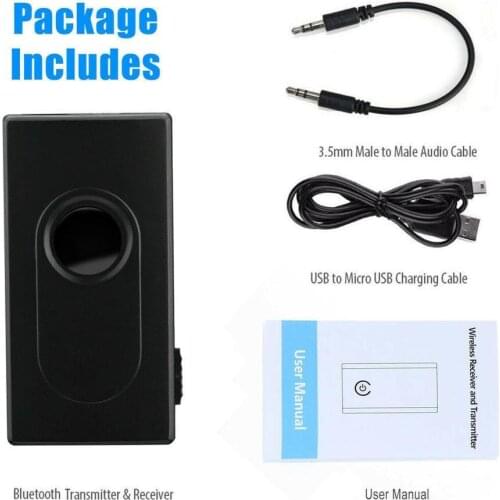 Car Bluetooth Transmitter/Receiver 2 in 1 Bluetooth V4.2 Transmitter Receiver Wireless Stereo Audio Music Adapter Car