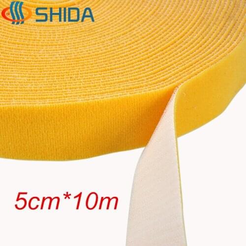 Colorful Reusable 5cm*10meters Free Cutting Back to Back Cerclage Band Hook Loop Tape,Fastener Computer Nylon Cable Ties Straps