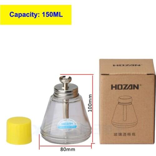 Capacity 150ML Metal core anti-spray glass alcohol bottle glass container bottle Press-type washing bottle alcoholic flask