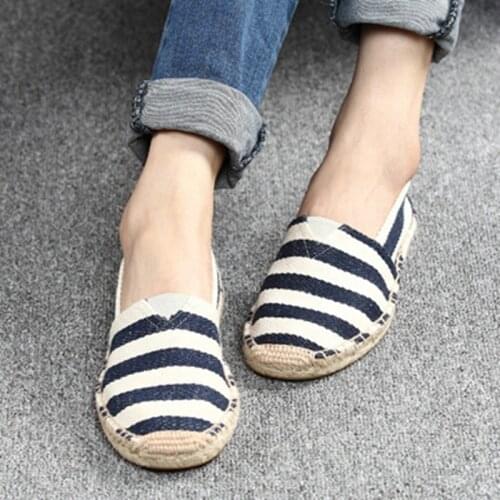 2020 New Arrival Black Retro Vintage Ladies Womens Casual Espadrilles Shoes for Female Unisex Larger Size Breathable